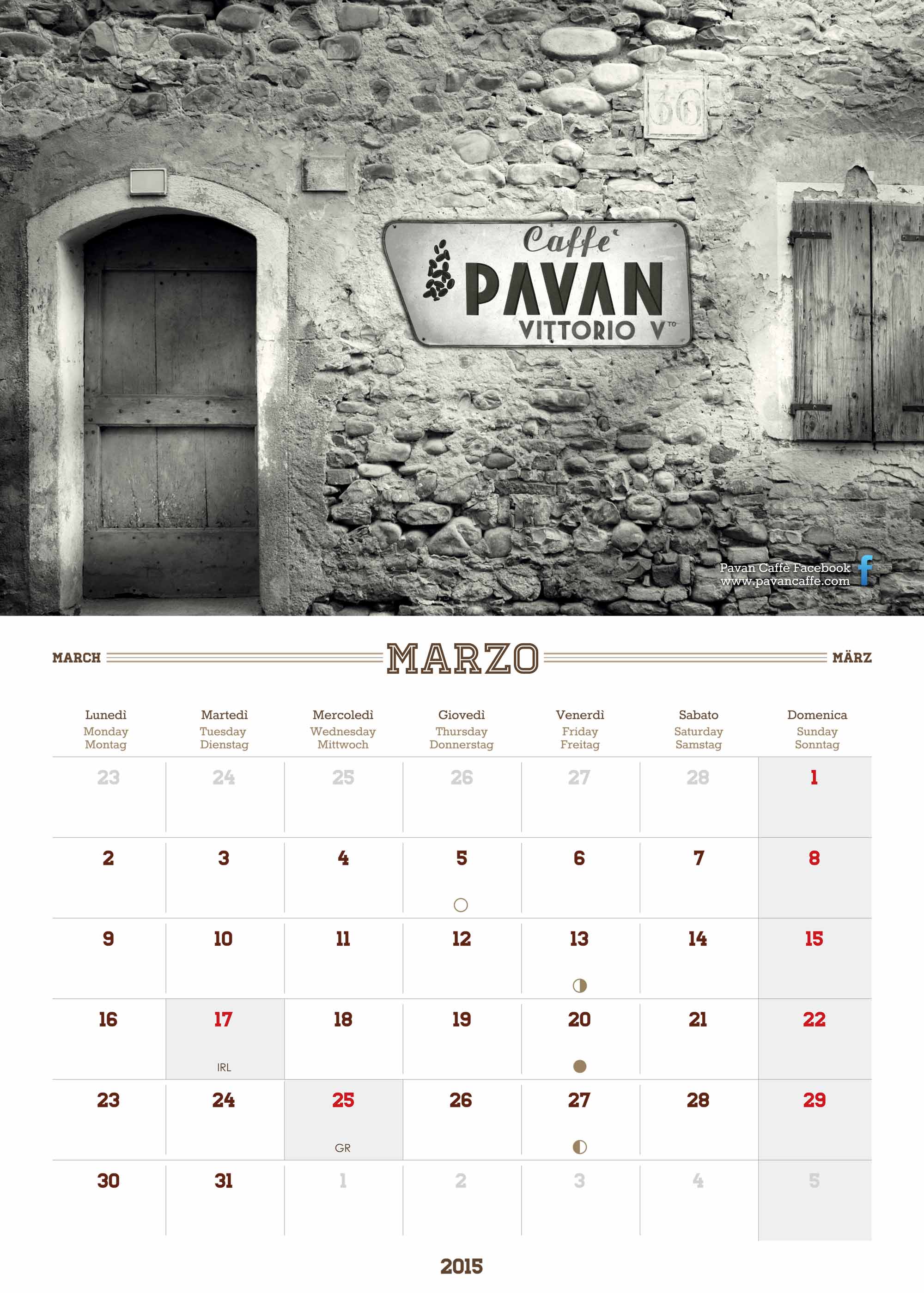 Pavan Caffè 2015 calendar March